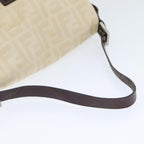 FENDI Zucca Canvas Mamma Baguette Shoulder Bag Beige Silver91229