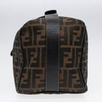 FENDI Zucca Canvas Hand Bag Brown Black Gold91230