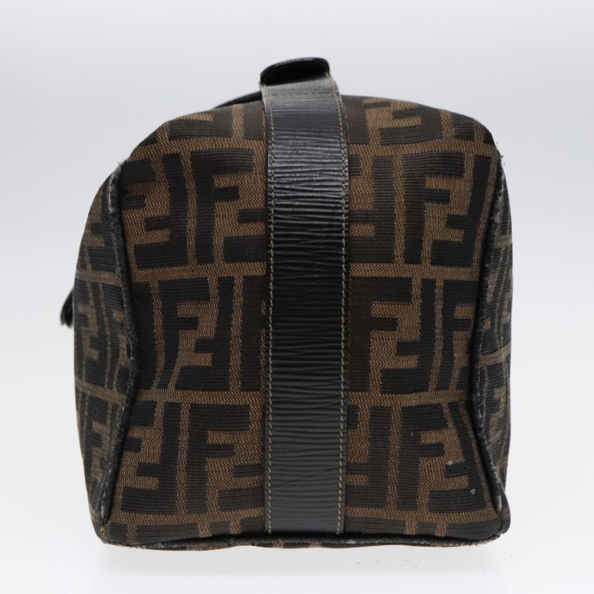 FENDI Zucca Canvas Hand Bag Brown Black Gold91230