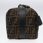 FENDI Zucca Canvas Hand Bag Brown Black Gold91230