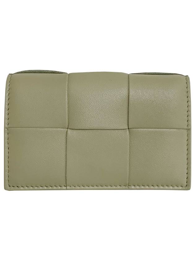 Bottega Veneta Intrecciato Flap Card Wallet Travertine