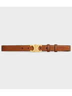 CELINE Triomphe Calfskin Medium Belt Tan