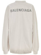 Balenciaga Logo Print Sweatshirt White