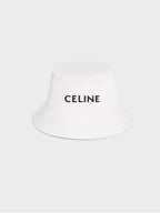 CELINE Embroidered Logo Bucket Hat Off White