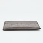 Fendi Brown Zucca Leather Card Holder..