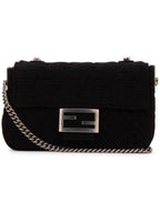 Fendi Baguette FF Fabric Chain Mini Bag Black