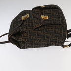 FENDI Zucca Canvas Backpack Brown Black gold91551