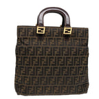 FENDI Zucca Canvas Hand Bag Brown91561
