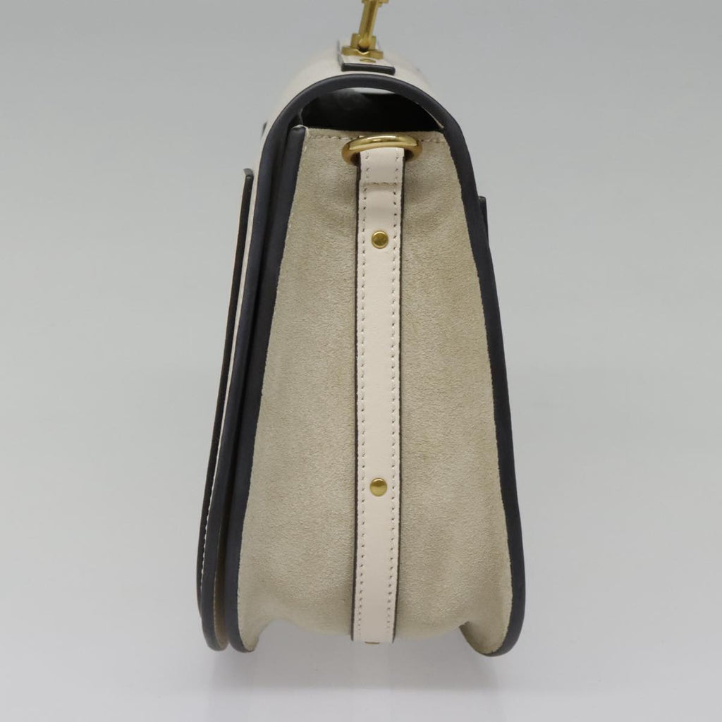 Chloe Nile Small Bracelet Hand Bag Leather 2way White Gold 91595