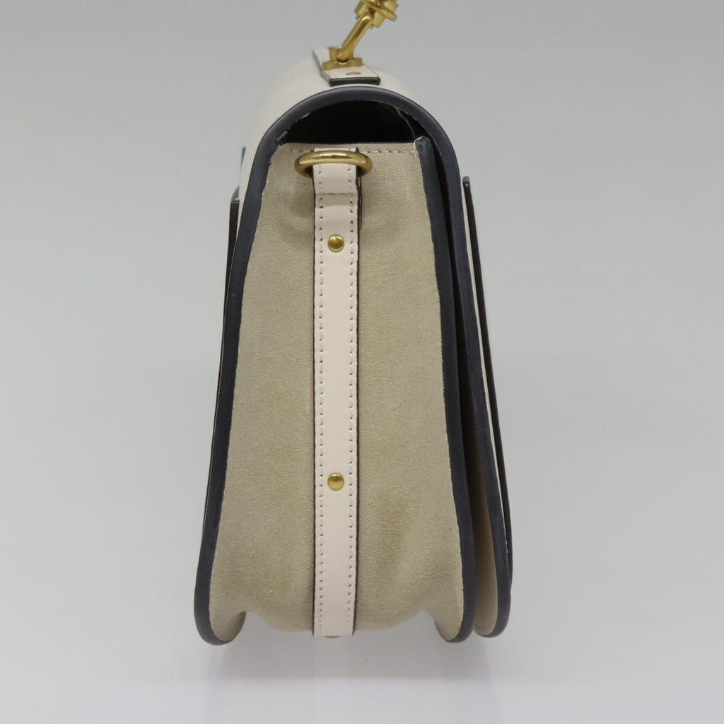 Chloe Nile Small Bracelet Hand Bag Leather 2way White Gold 91595