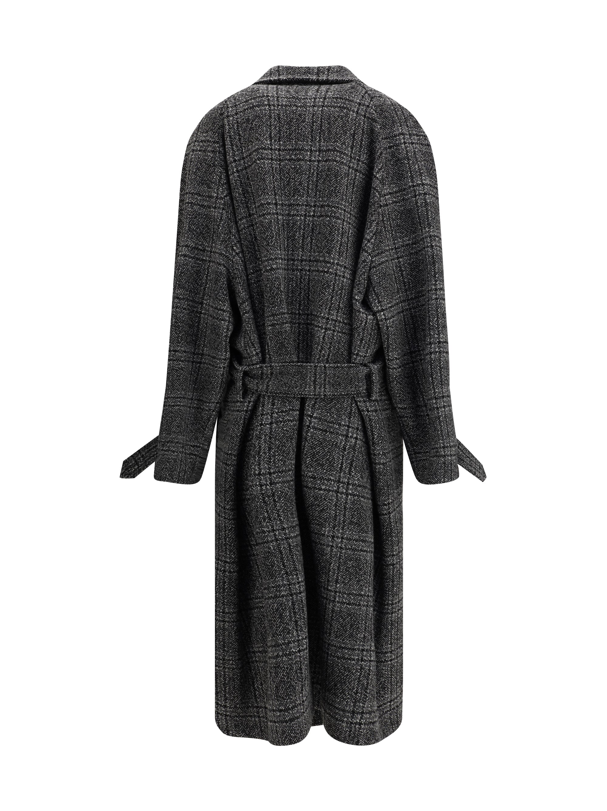 Balenciaga Women Check Long Coat