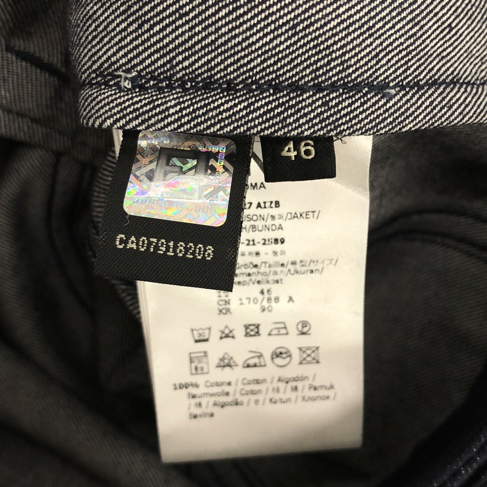 FENDI Denim Jacket Denim Jacket Cotton Blue