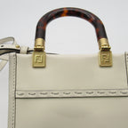 FENDI Sunshine Shopper Mini Shoulder bag Shoulder bag Calfskin (cowhide) White