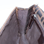 FENDI Zucca Canvas Clutch Bag Brown Black Silver91625