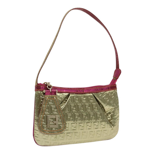 FENDI Zucchino Canvas Accessory Pouch Gold91634