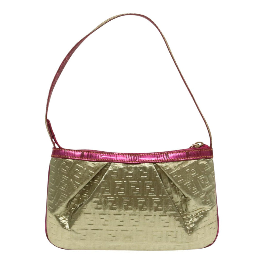 FENDI Zucchino Canvas Accessory Pouch Gold91634