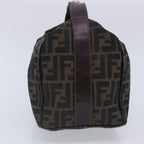 FENDI Zucca Canvas Vanity Hand Bag Brown Black91735