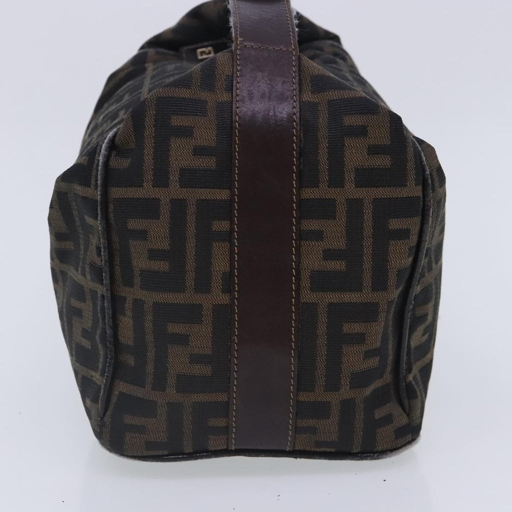 FENDI Zucca Canvas Vanity Hand Bag Brown Black91735