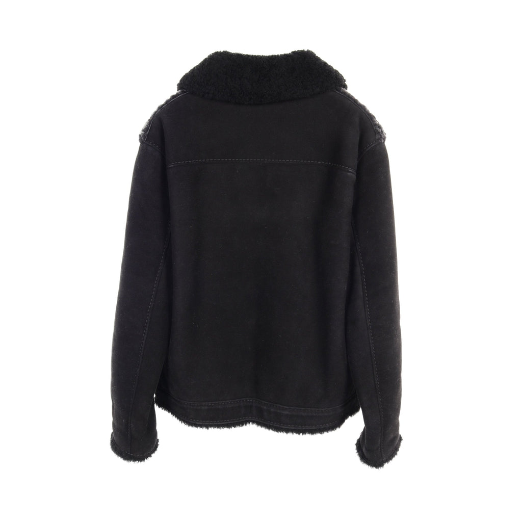 FENDI Zucca Jacket Mouton Black Gray