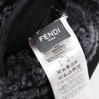 FENDI Zucca Jacket Mouton Black Gray