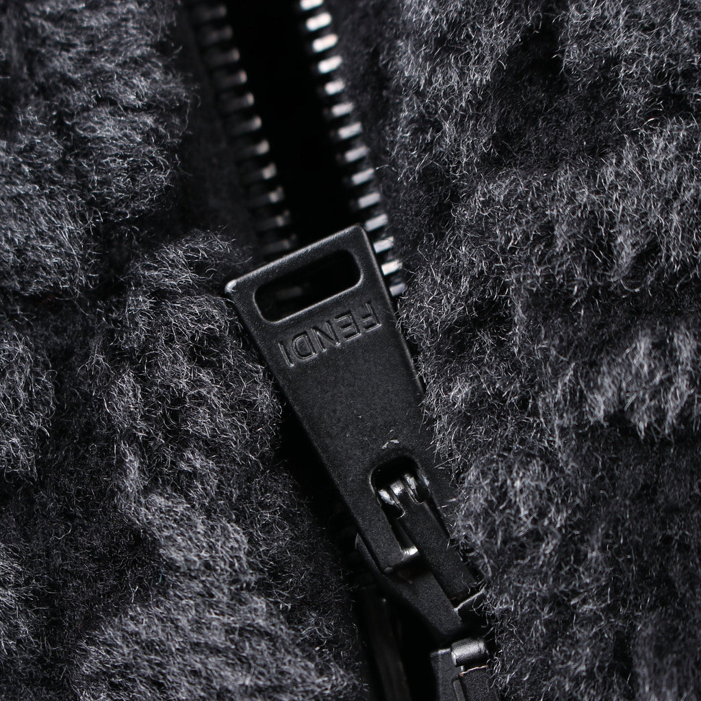 FENDI Zucca Jacket Mouton Black Gray