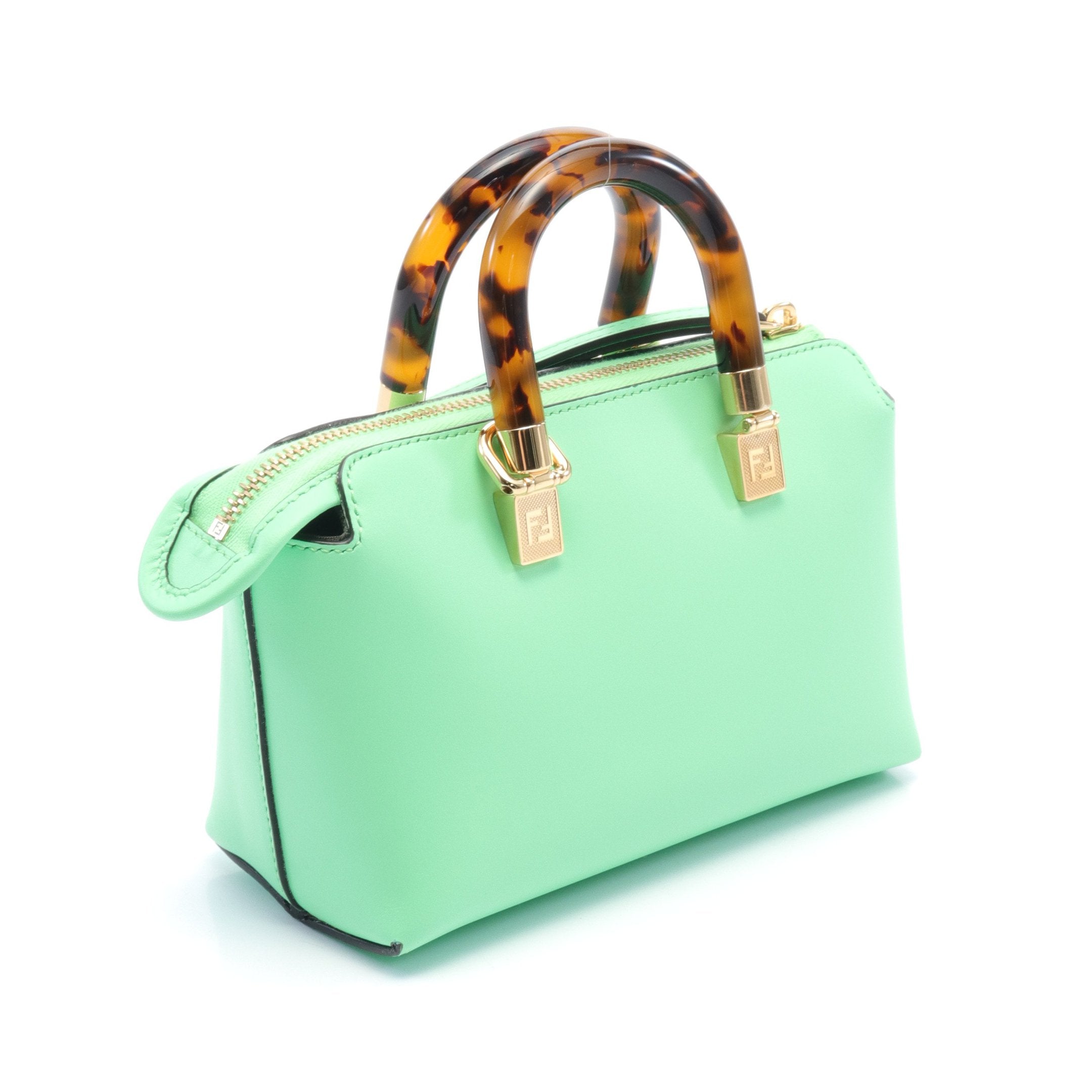 FENDI By the way Mini Handbag Leather Green 2WAY