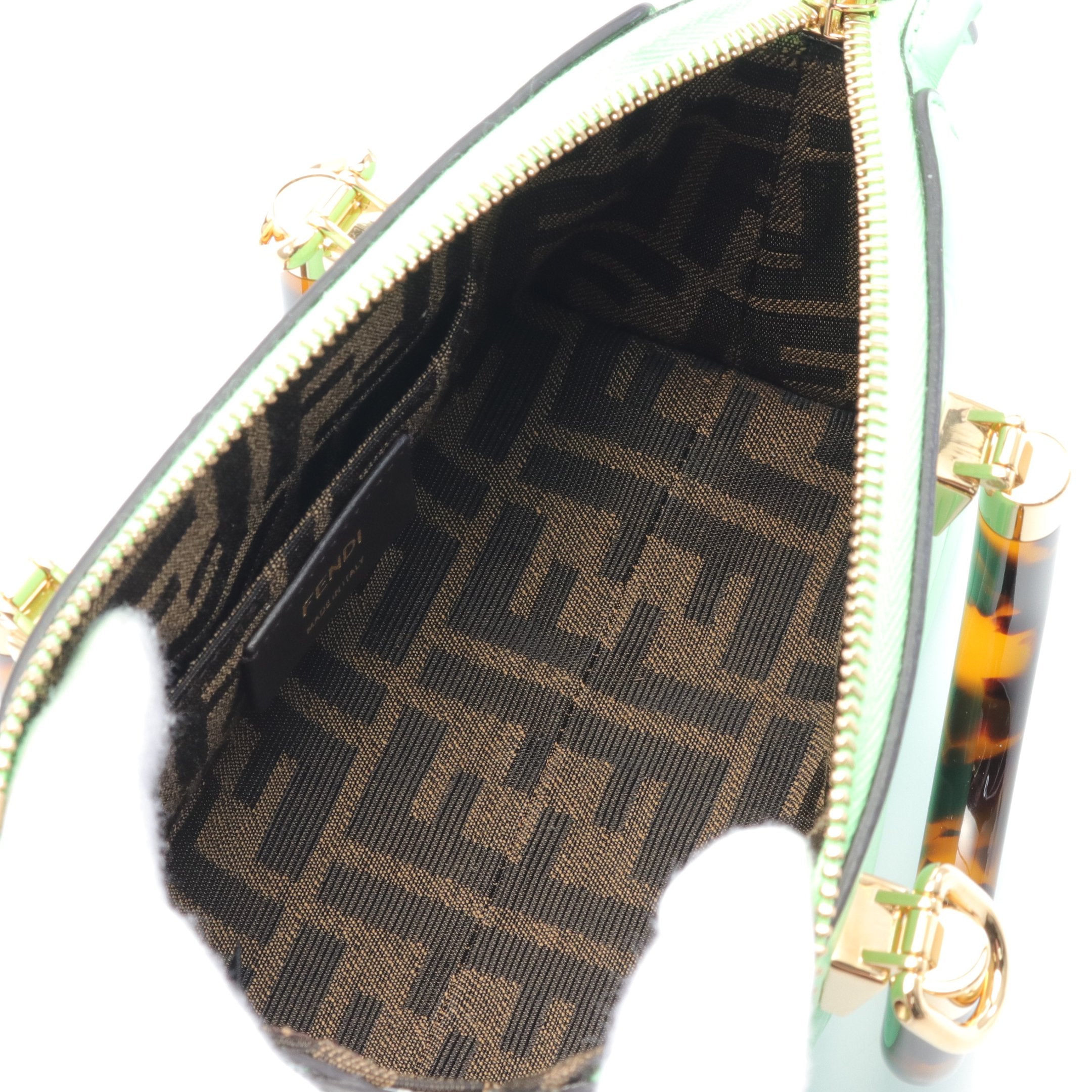 FENDI By the way Mini Handbag Leather Green 2WAY