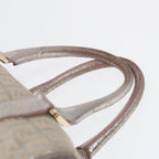 FENDI Zucchino Canvas Boston Bag Silver Beige91810