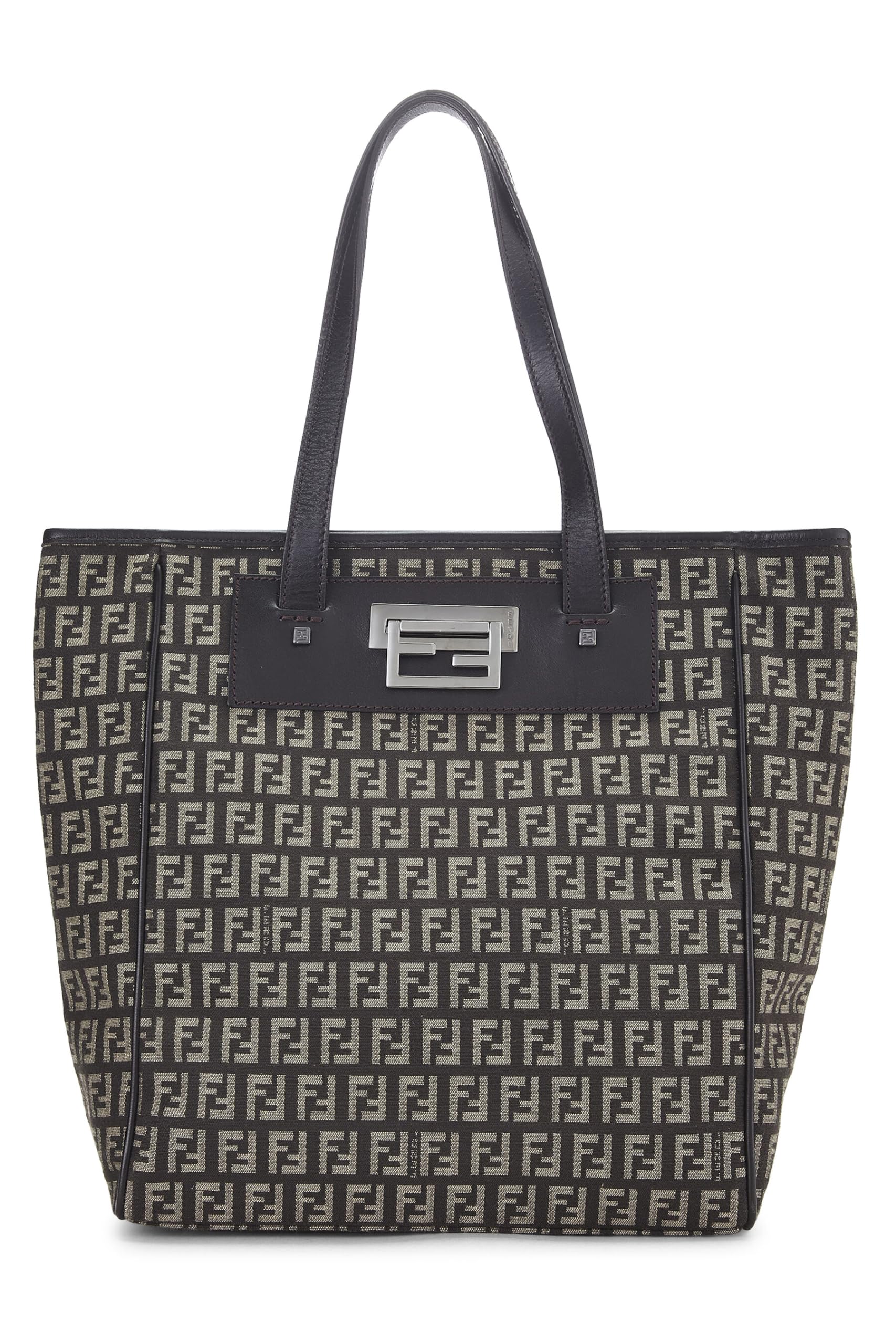 Fendi,  Brown Zucchino Canvas Tote, Brown