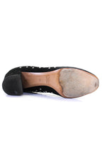 Chloe Womens Metallic Suede Spotted Round Toe Heels Pumps Black