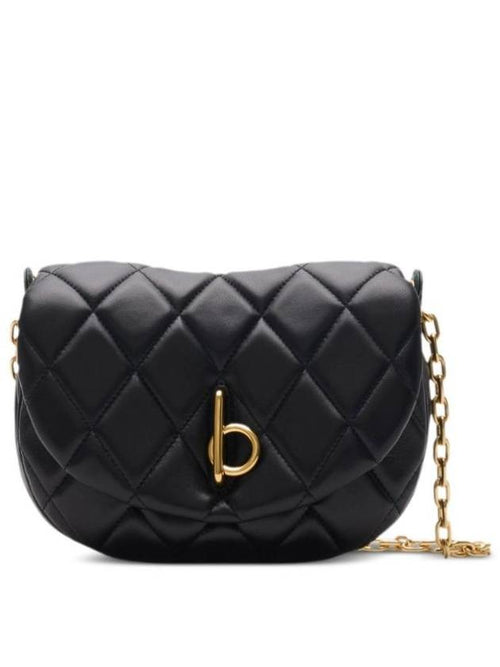 Burberry Rocking Horse Quilted Cross Bag Gold Black