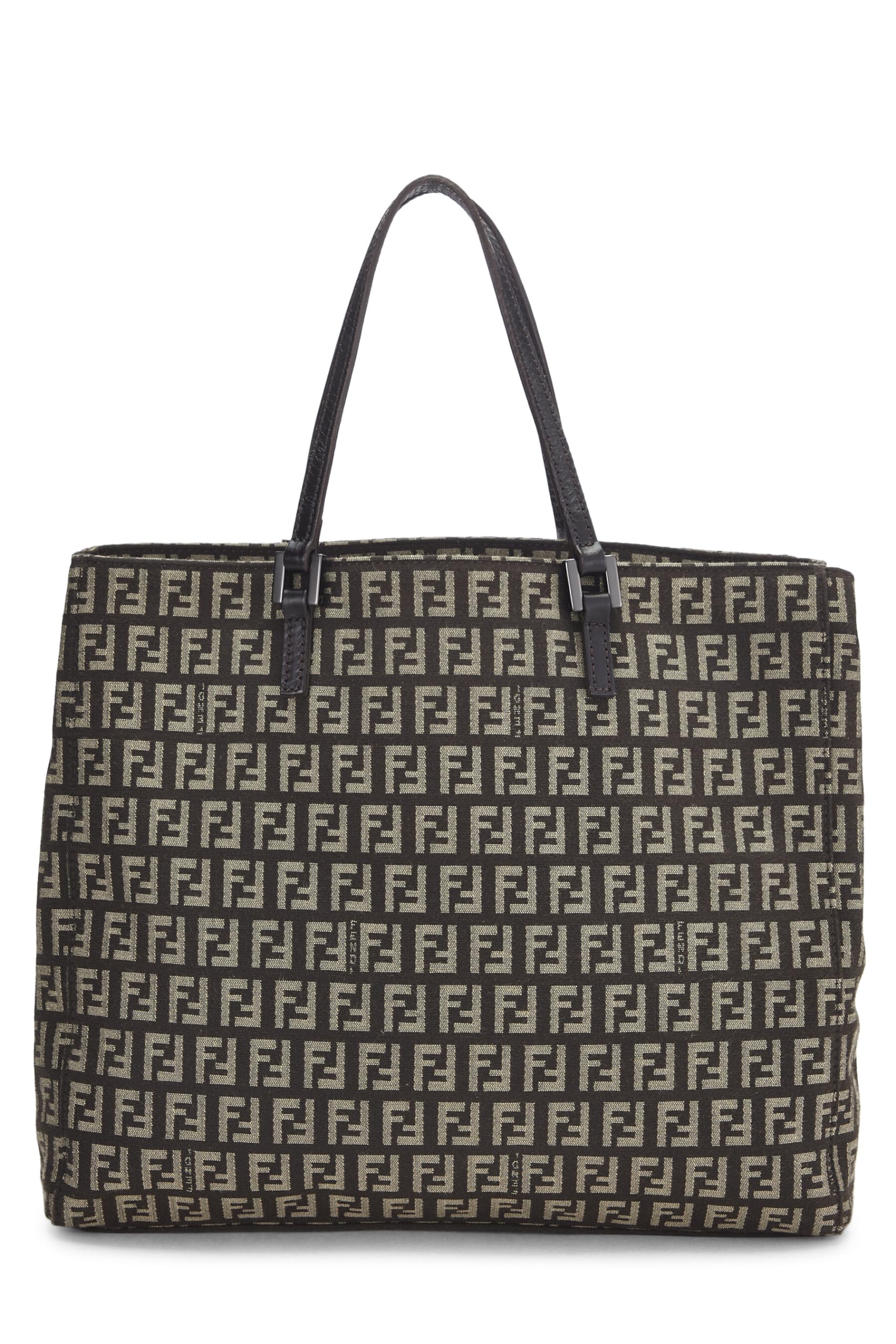 Fendi,  Brown Zucchino Canvas Tote, Brown