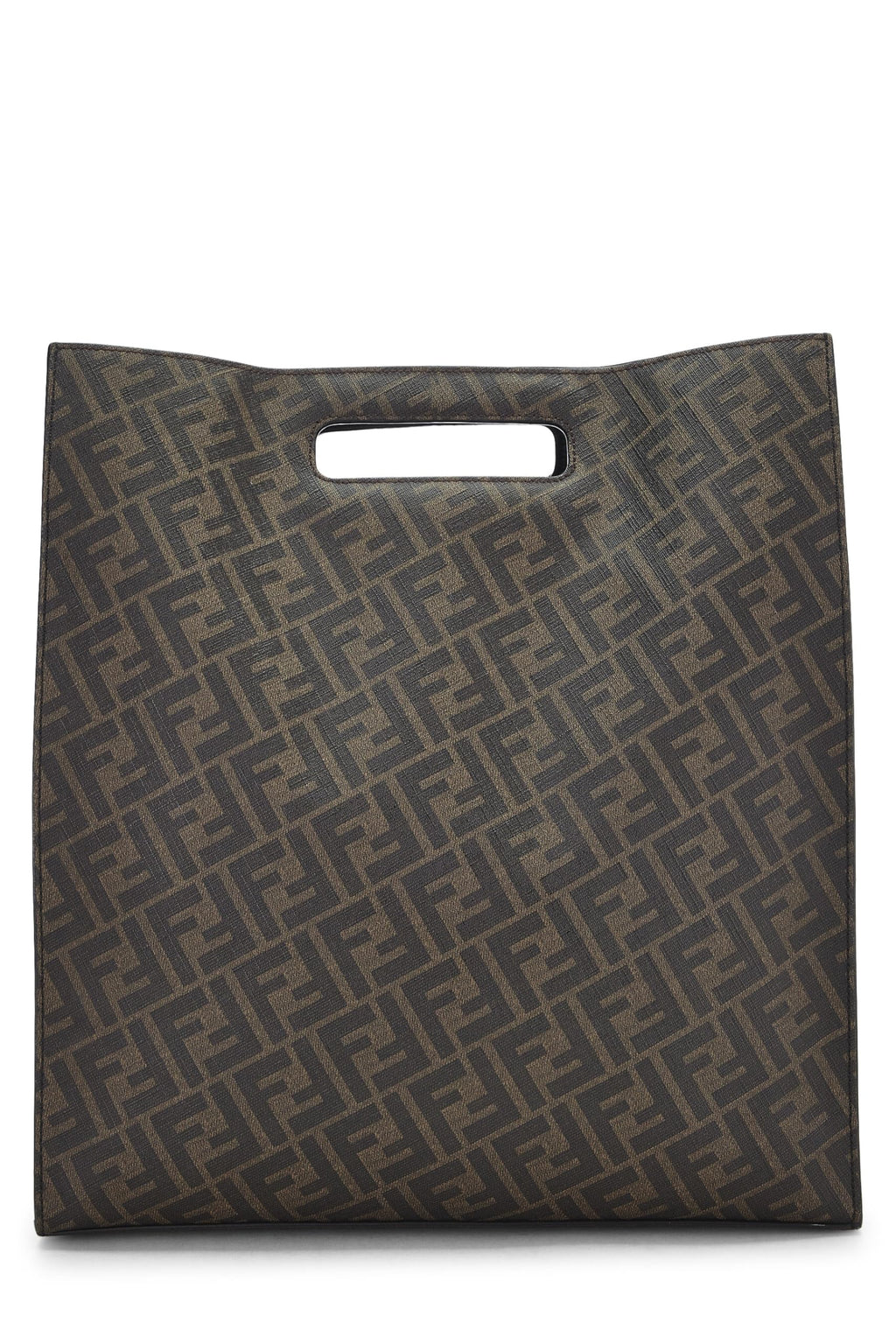 Fendi,  Brown Zucca Coated Canvas Tote, Black