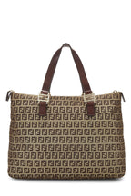 Fendi,  Brown Zucchino Canvas Tote Small, Brown