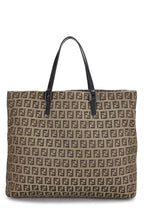 Fendi,  Brown Zucchino Canvas Tote Small, Brown