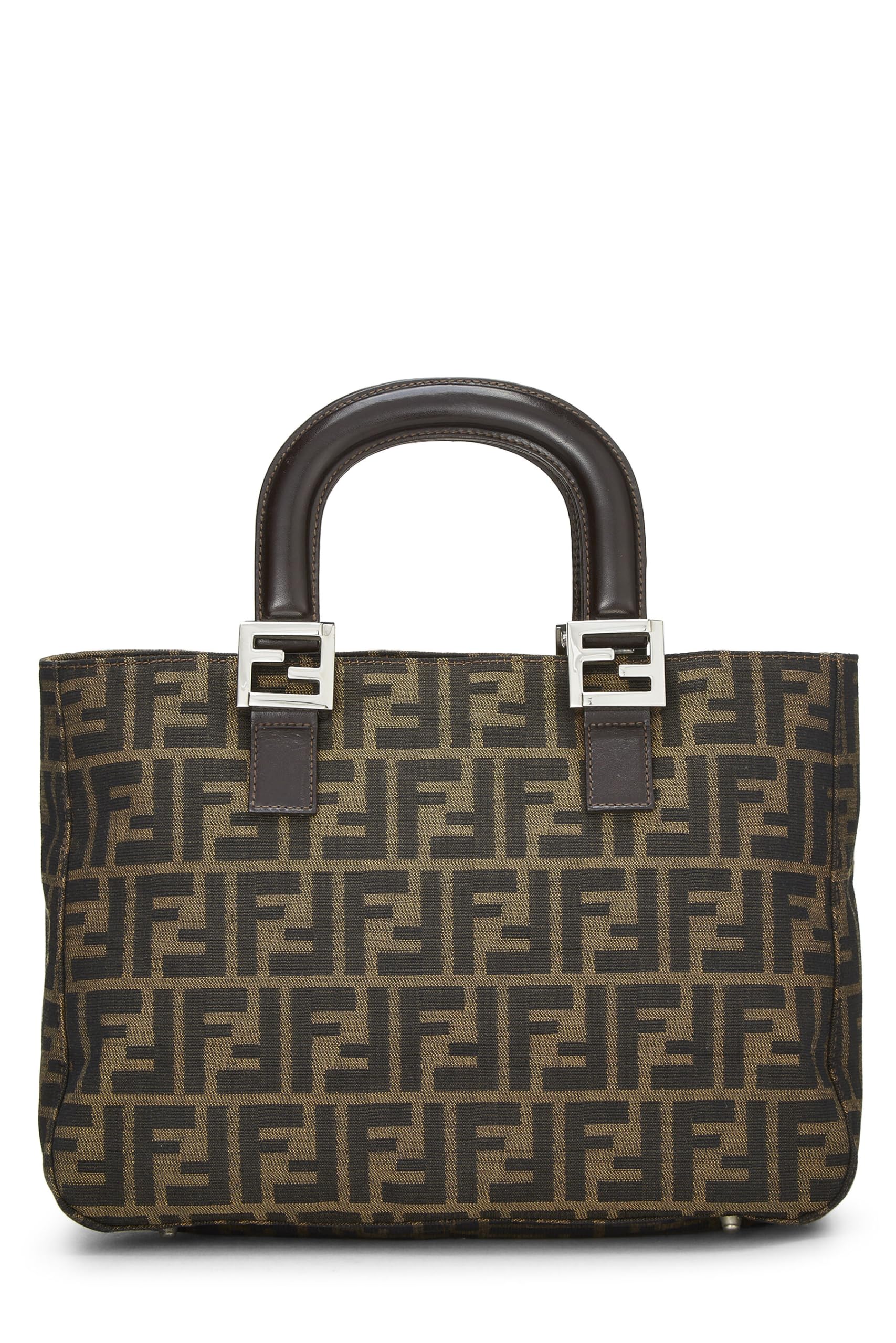 Fendi,  Brown Zucca Canvas Handbag Small, Brown