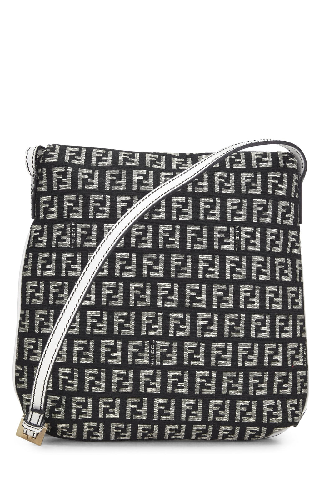 Fendi,  Navy Zucchino Canvas Tube Messenger, White