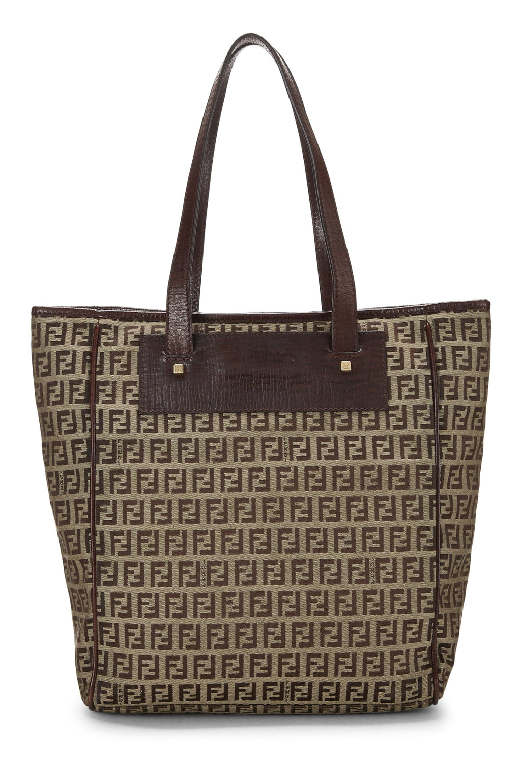 Fendi,  Brown Zucchino Canvas Tote Small, Brown