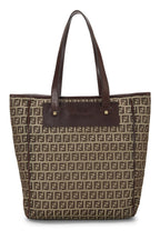 Fendi,  Brown Zucchino Canvas Tote Small, Brown