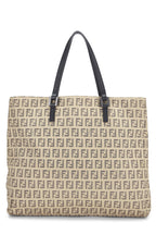 Fendi,  Beige Zucchino Canvas Tote Small, Black