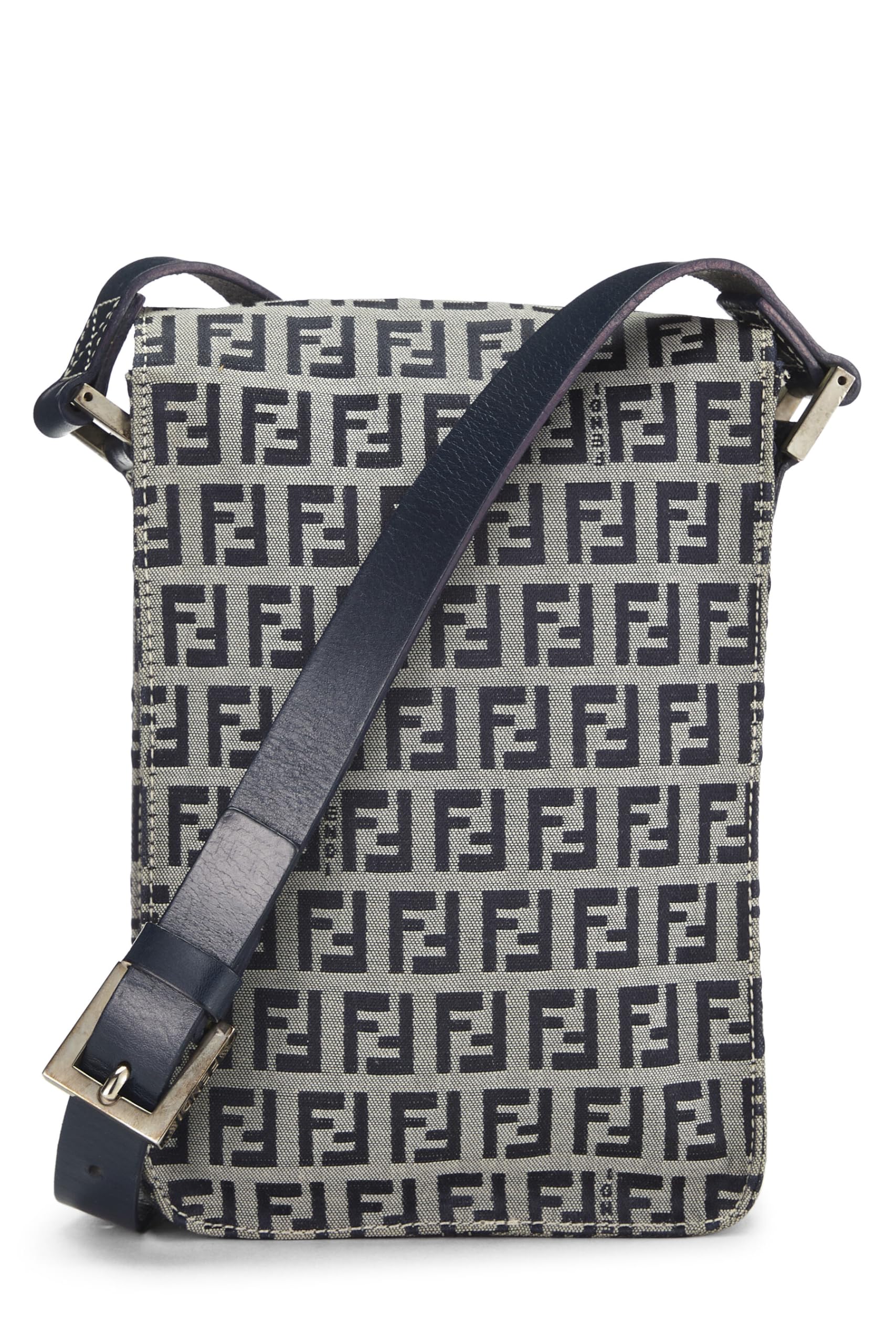 Fendi,  Navy Zucchino Canvas Messenger Bag, Navy