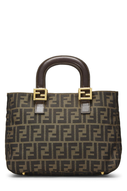 Fendi,  Brown Zucca Canvas Handbag Small, Brown