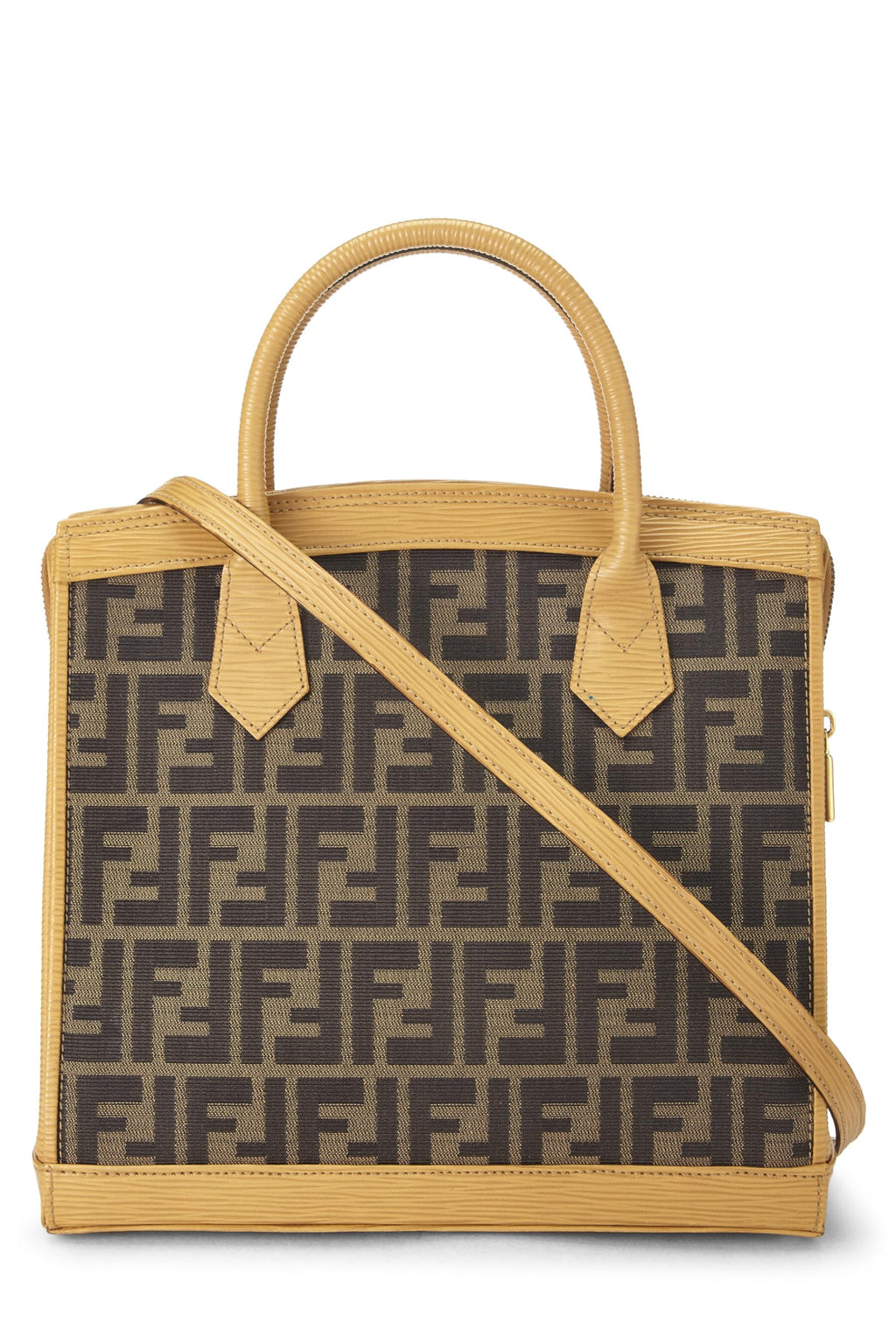 Fendi,  Yellow Zucca 1996 Convertible Handbag Small, Yellow