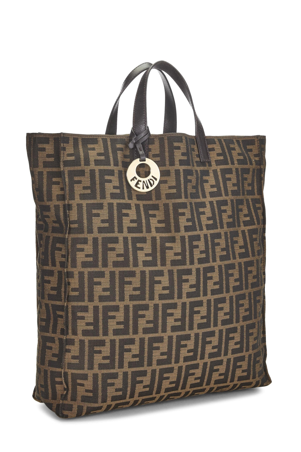 Fendi,  Brown Zucca Canvas Vertical Tote, Brown