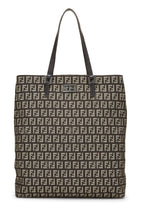 Fendi,  Brown Zucca Canvas Selleria Vertical Tote Small, Brown