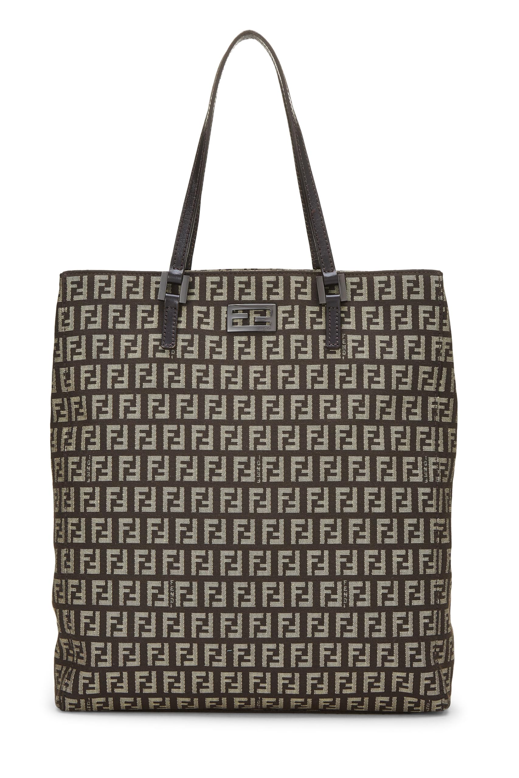 Fendi,  Brown Zucca Canvas Selleria Vertical Tote Small, Brown