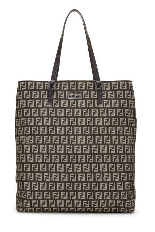 Fendi,  Brown Zucca Canvas Selleria Vertical Tote Small, Brown
