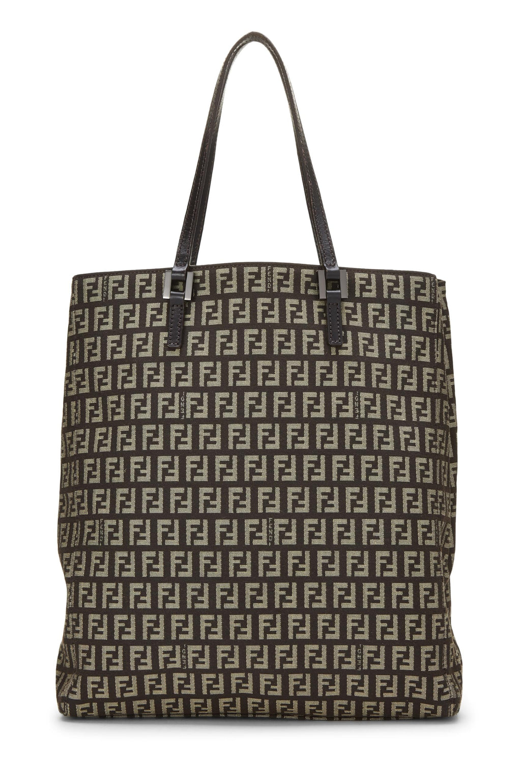 Fendi,  Brown Zucca Canvas Selleria Vertical Tote Small, Brown