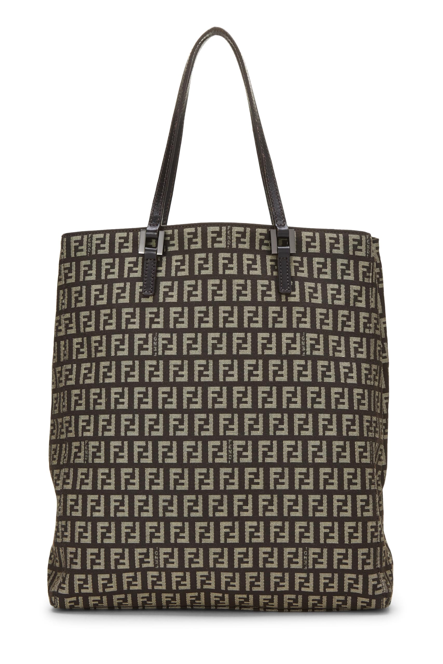 Fendi,  Brown Zucca Canvas Selleria Vertical Tote Small, Brown