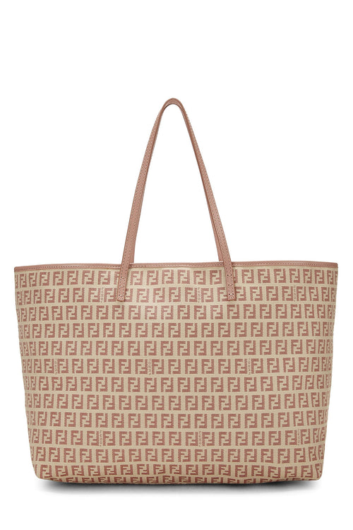 Fendi,  Pink Zucchino Canvas Tote Medium, Pink